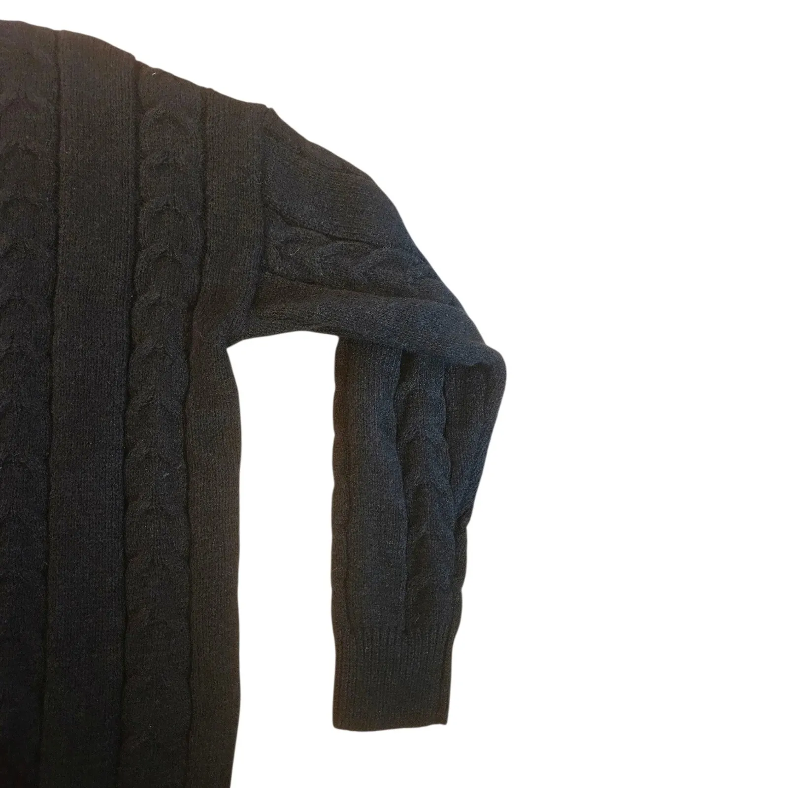 Chartou Cable Knit Sweater Skirt Set Knitwear Matching Outfit‎ Women Black Size L - Image 4