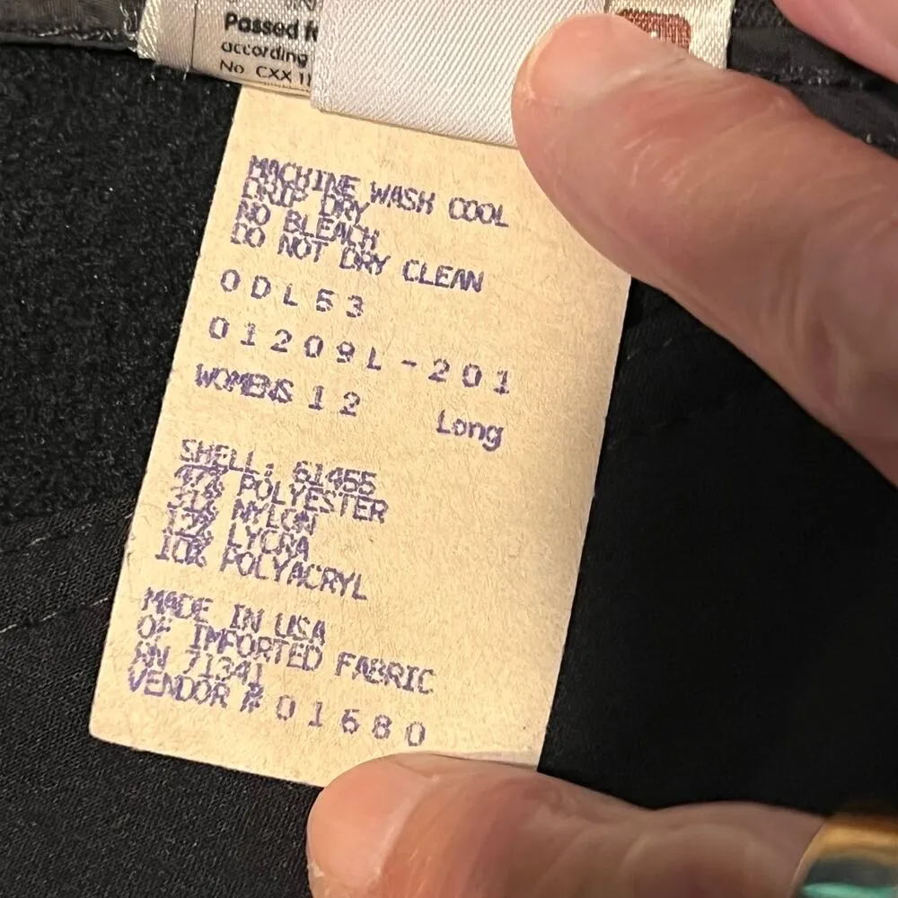 L.L. Bean Schoeller Women's Vintage Black Stirrup Ski Pants. Size 12 Long - Image 7