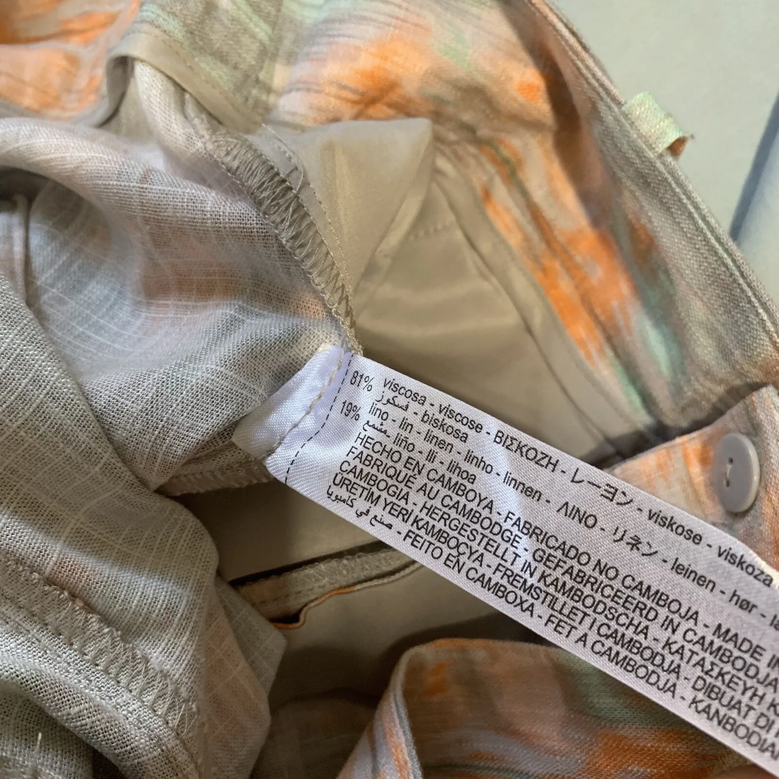 Zara New Flowy High Waist Wide Leg Printed Pants with Self Belt Size L 8372/115 - Image 12