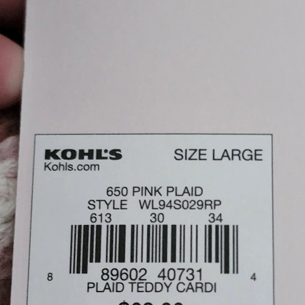 LC Lauren Conrad pastel pink plaid cardigan size large - Image 10