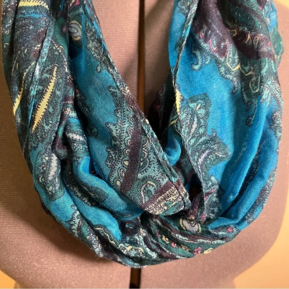Infinity Scarf Blue Purple Yellow Paisley - Image 2