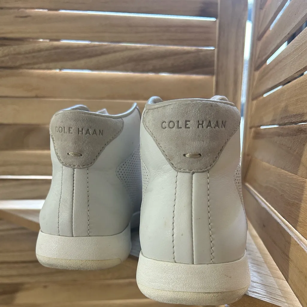 Women’s Cole Haan Grandpro Zerogrand White High-Top leather Sneakers - Image 7