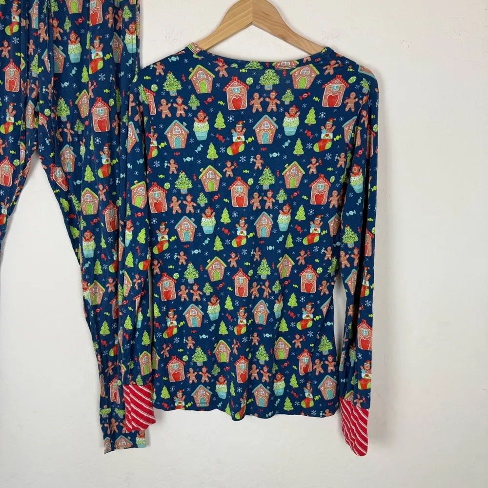 Mama Lulu Bamboo 2 Pc Christmas Pajama Set Blue - Image 7