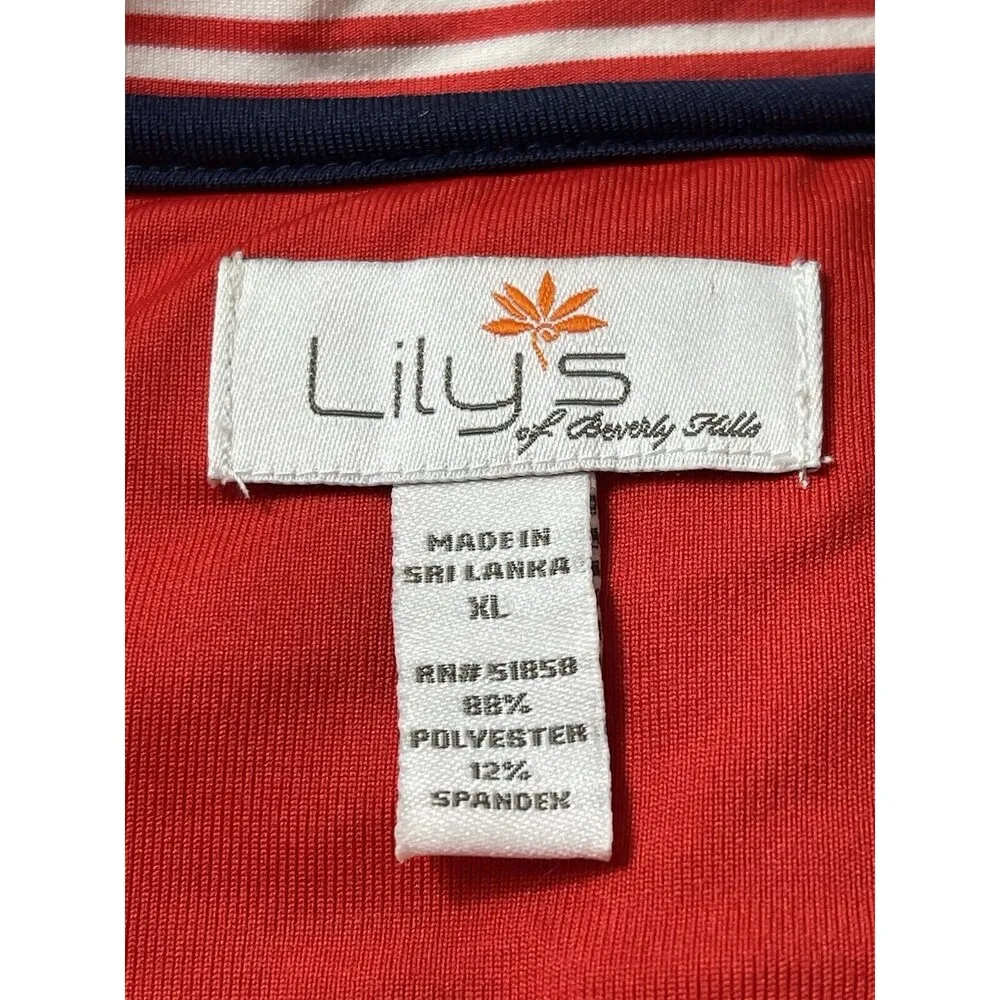 Lily’s Of Beverly Hills Sleeveless Collar Red Striped V - Image 7