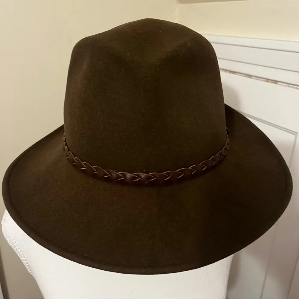 Brown Fedora Hat 100% Wool Made in USA small - Image 2