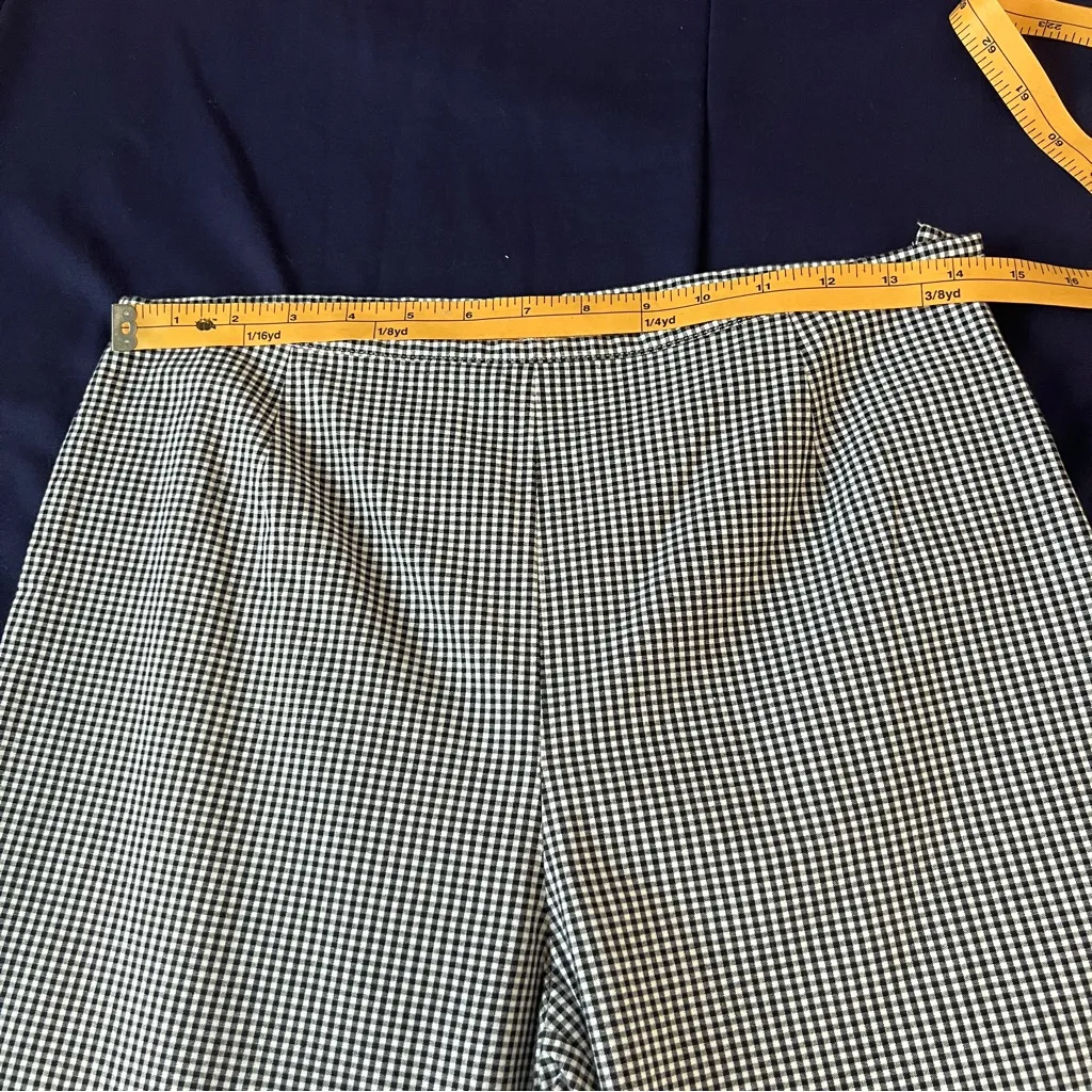 Petite Sophisticate Gingham Stretch Cotton High Rise Embroidered Crop Pant 10 - Image 10