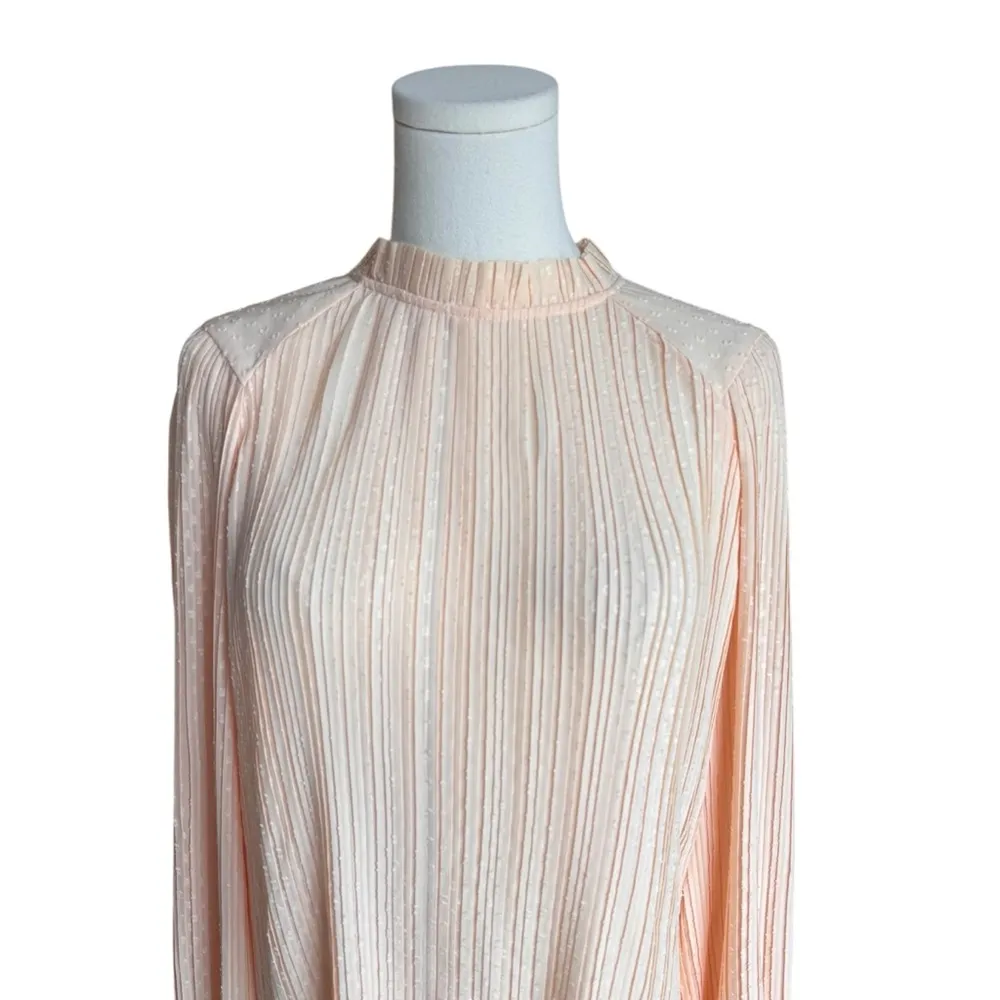 Sézane - Sibie Blouse Pink Pleated Long Sleeve Size 34 (US 2/XS) - Image 4