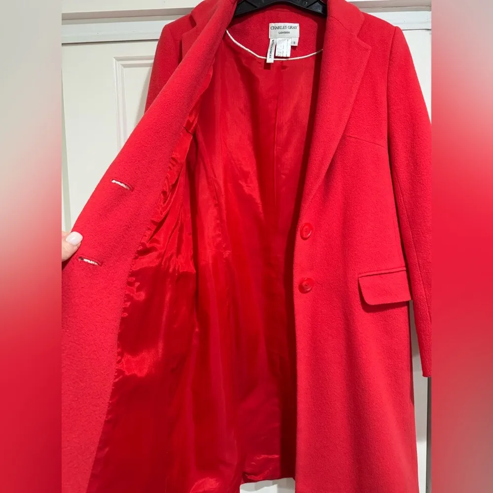 Helene Berman/Charles Gray London College Coat in Coral 🪸 Red - Image 7