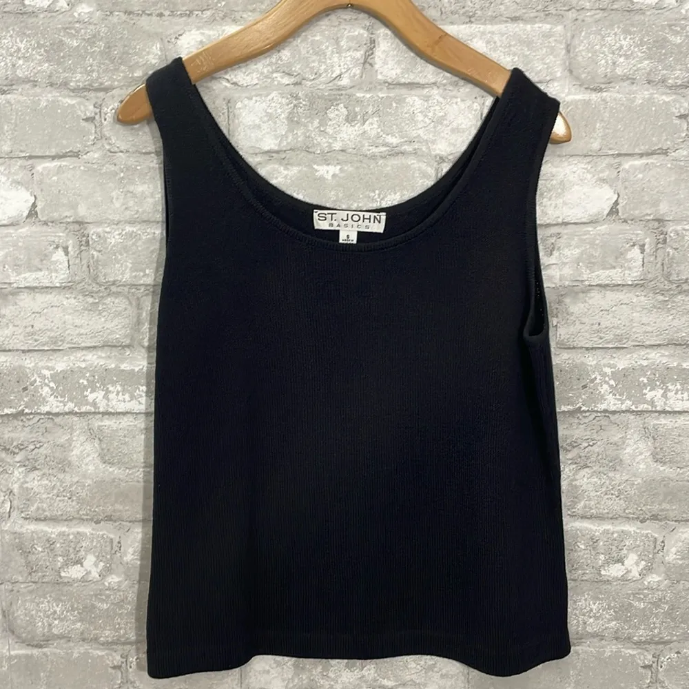 St.John Basics Santana Knit Shell Sleeveless Top Tank - Image 2