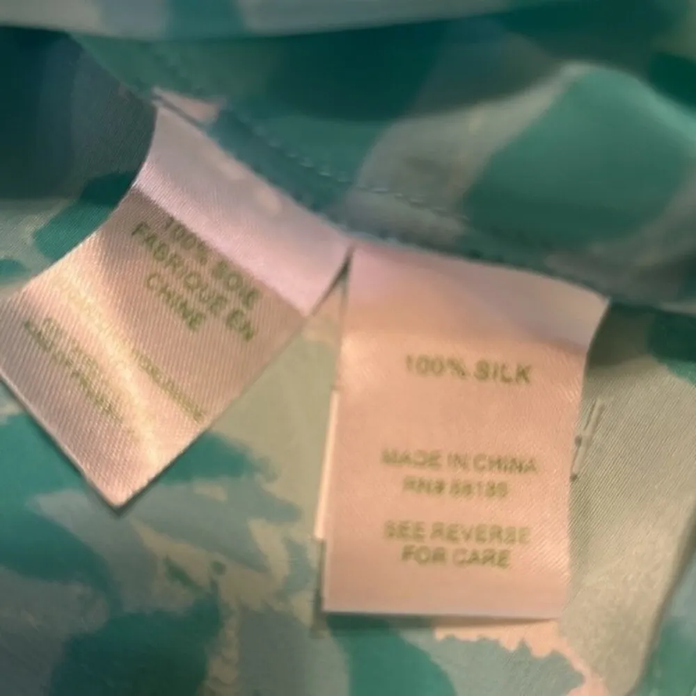 Lilly Pulitzer Elsa Top First Impressions Poolside Blue Silk Blouse Size XS - Image 7