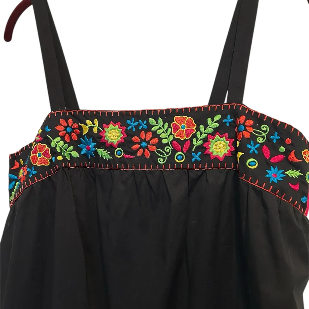 Xhilaration XXL Black Dress with Colorful Floral Embroidery - Image 3