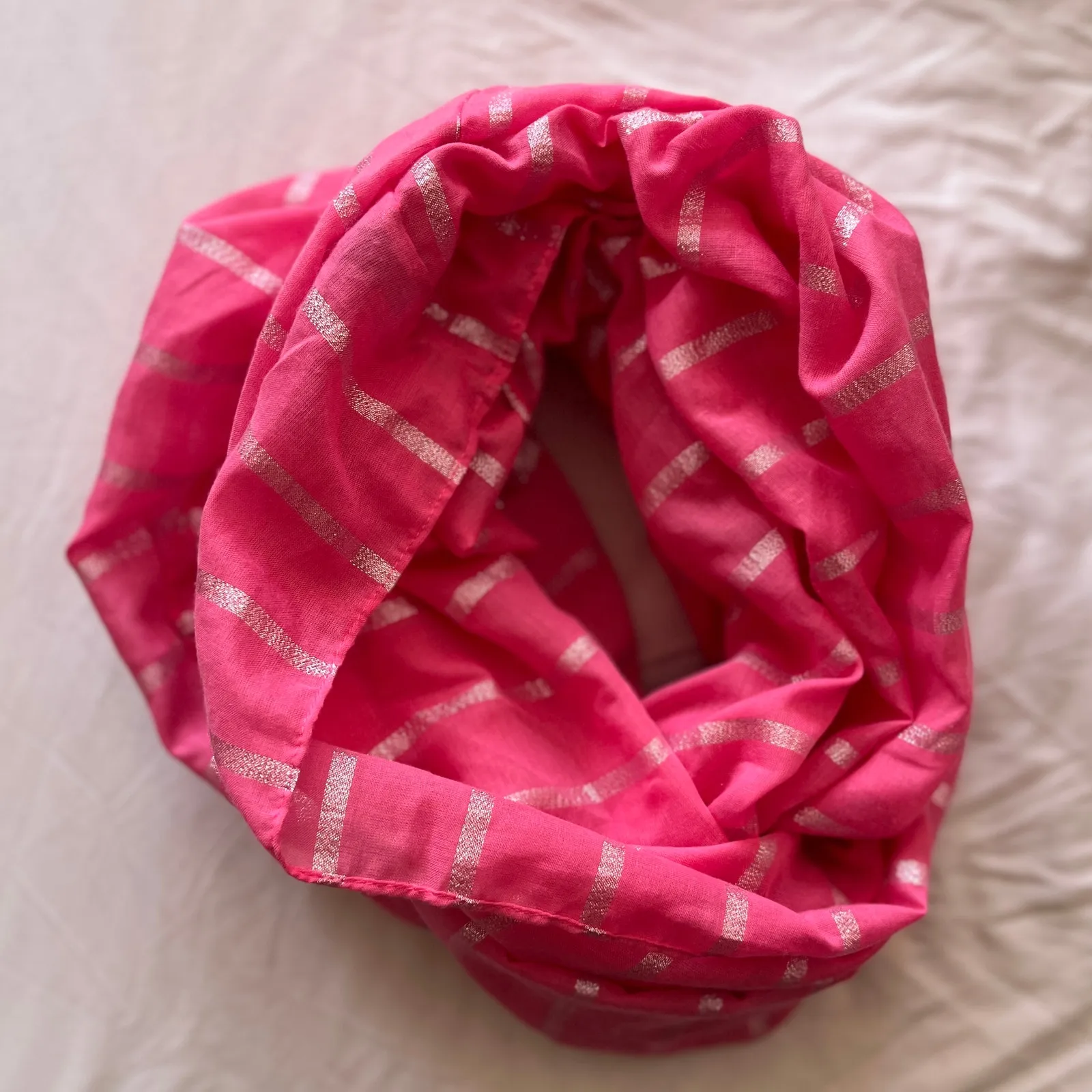 Aerie | Pink Stripe Glitter Infinity Scarf | 2010s Mcbling - Image 3