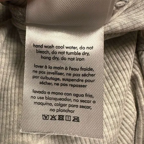 NWT WeWoreWhat Women's Crew Neck Henley Bodysuit Gray Long Sleeve Size S‎ - Image 8