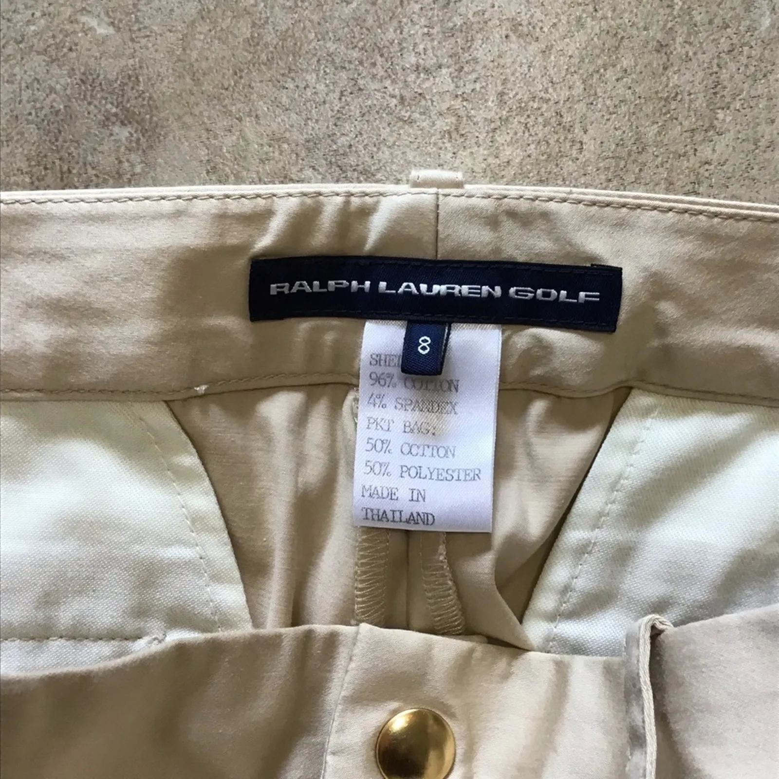 Ralph Lauren Golf khaki chino pants with faux front and back pock pocket size 8 - Image 4