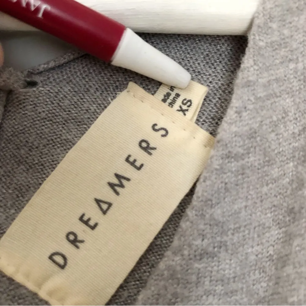 Dreamers Nordstrom XS Women’s Loose Relaxed Fit Lace Up Tie Back Sweater Grey - Image 3