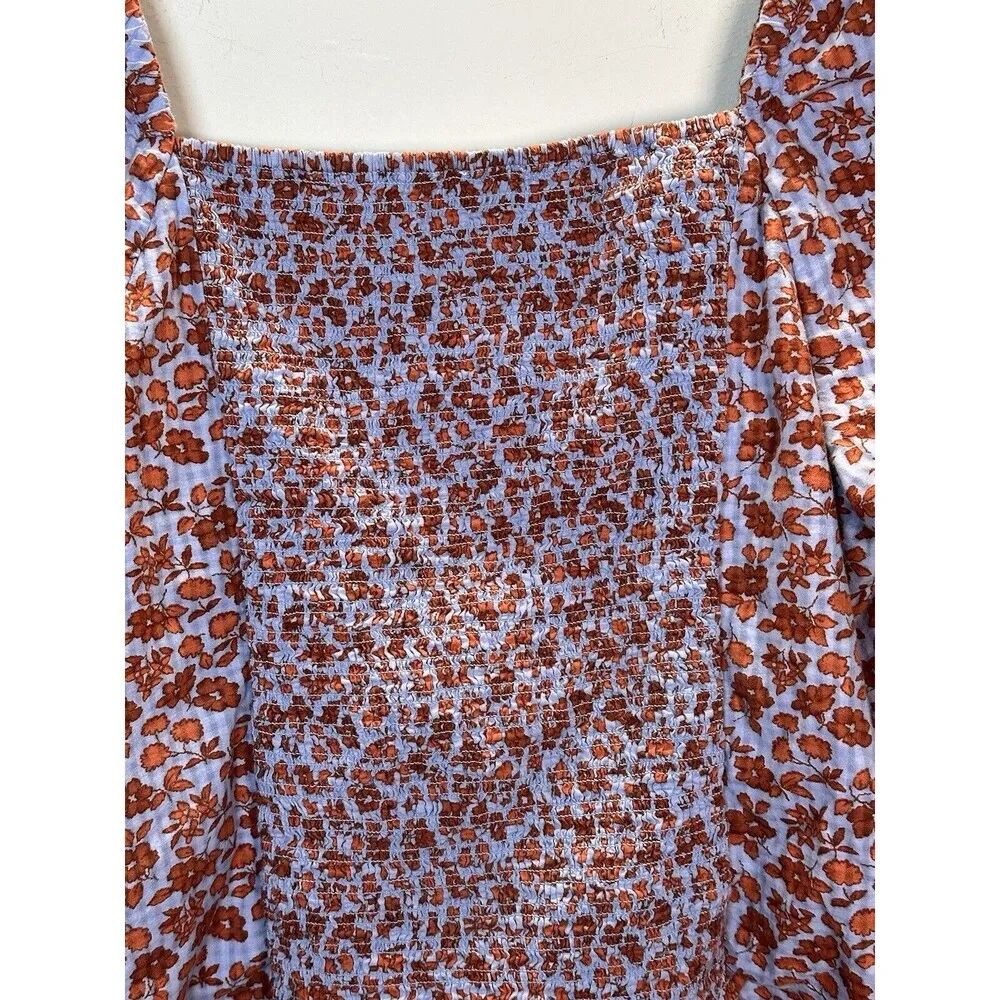 Madewell Women's Button-Front Smocked-Back Top in Piccola Floral Size 12 - Image 9
