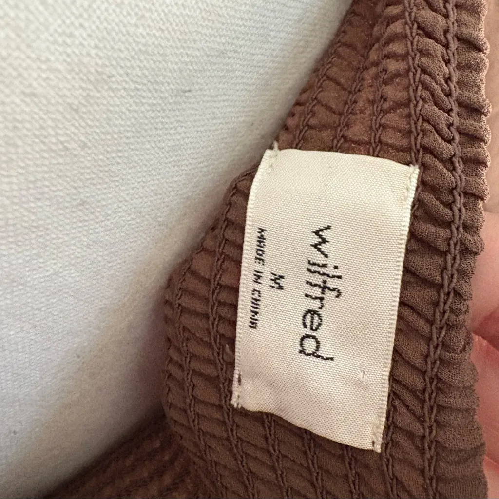 ARITZIA‎ WILFRED Tempest Dress Smocked Brown Size Medium - Image 5