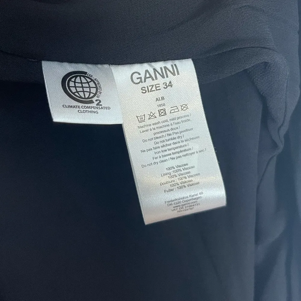 GANNI Floral Print Georgette Wrap Dress in Black Size EU 34 // US 2 - Image 7