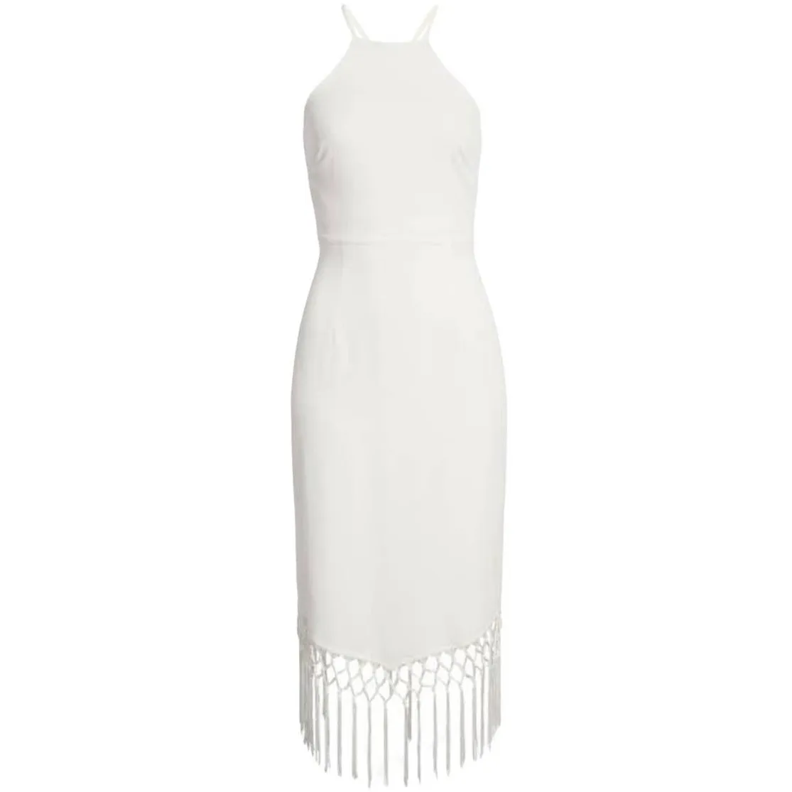 NWOT ~ LULUS Make It Tropical White Sleeveless Fringe Midi Dress ~ Women's SMALL - Image 7