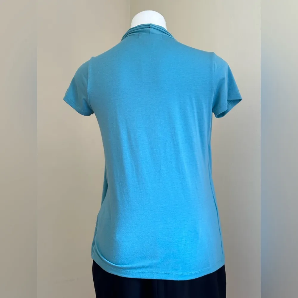 August Silk Blue Attached Top & Jacket With Silver Jewels Short Sleeves SZ P - Image 6