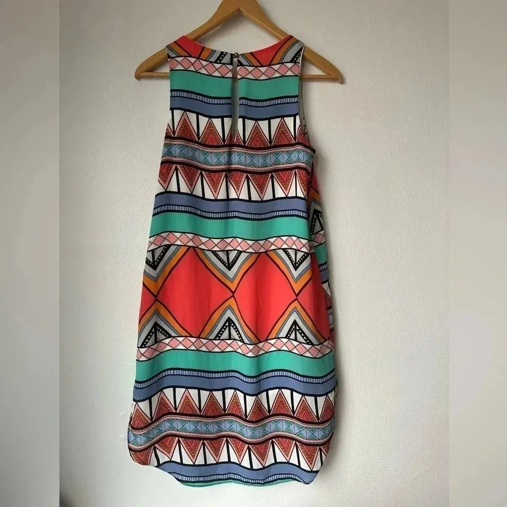 Everly Sleeveless Colorful Geometric Patterned Dress - Image 12