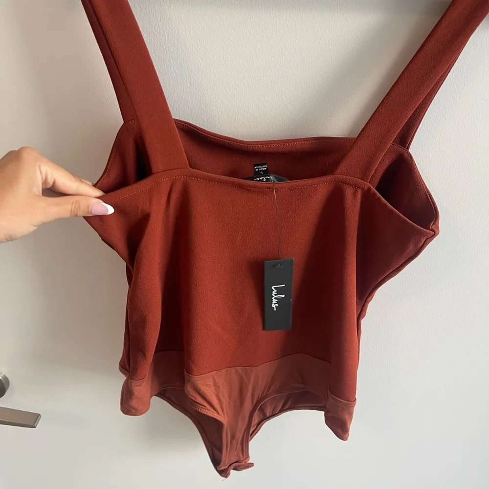 Lulus Rust Sleeveless Bodysuit - Image 3
