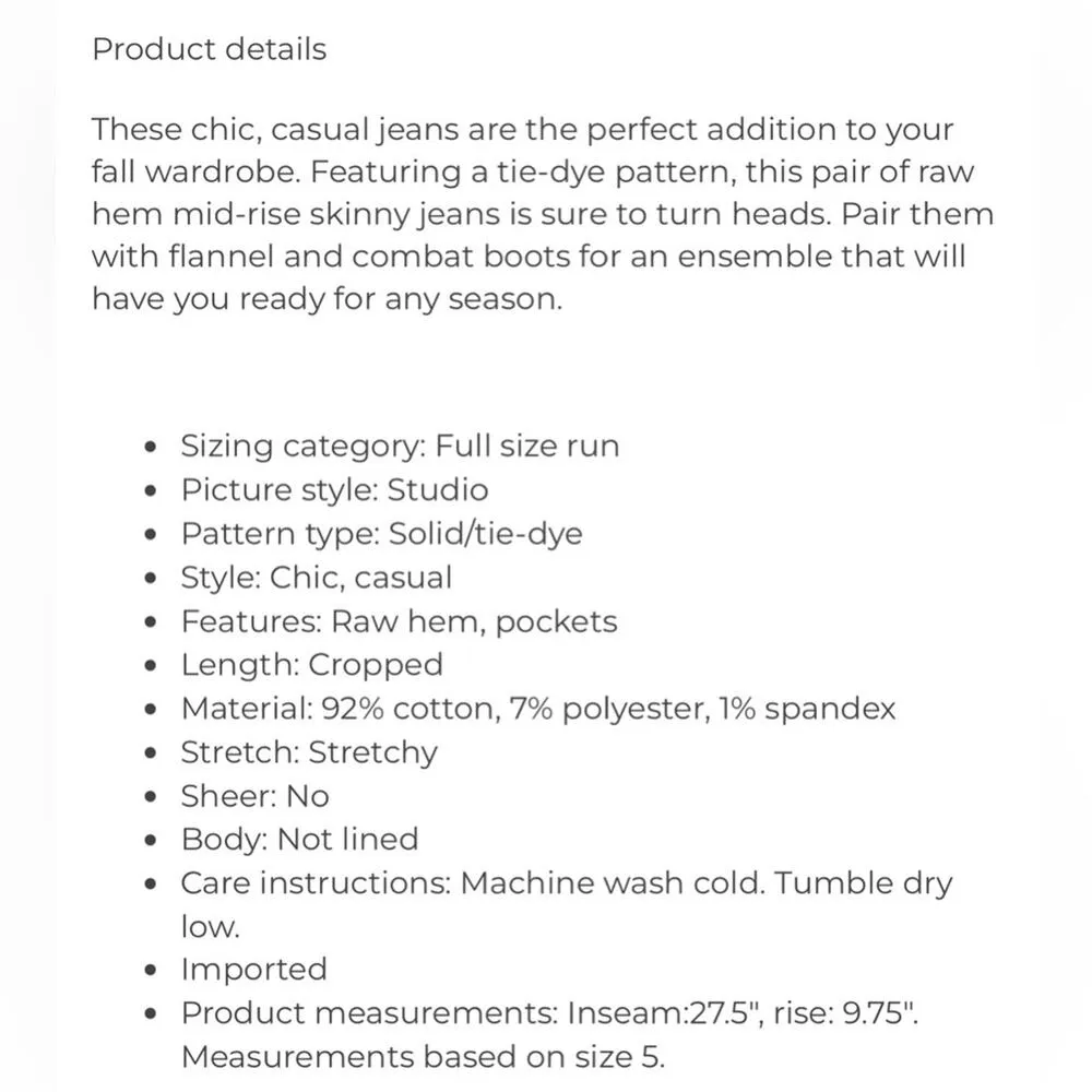 JUDY BLUE 5/27 full size tie-dye raw hem mid rise skinny jeans lightwash  casual - Image 8