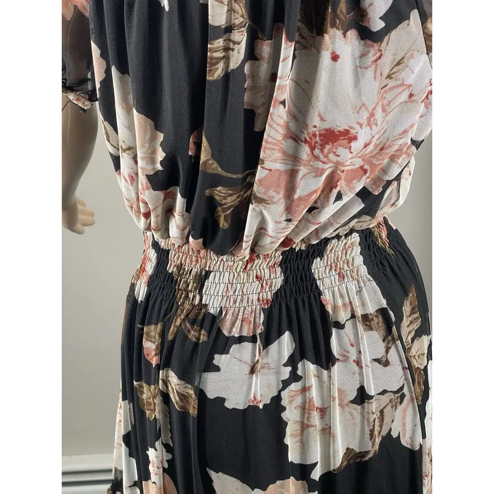 En‎ Focus Size 8 Woman's Black Multicolor print Dress - Image 5