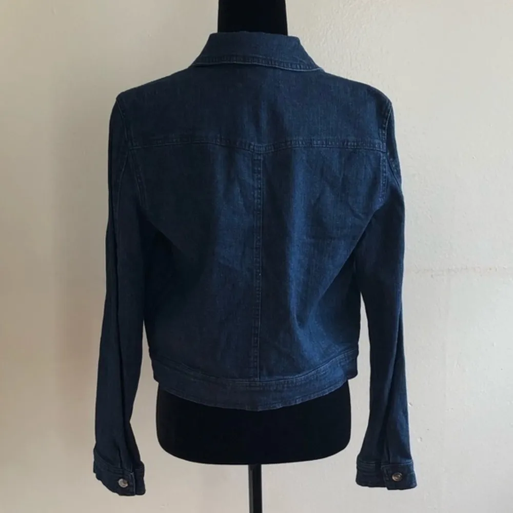 Max Studio New  Womens Philomene Denim Jean Jacket - Image 5