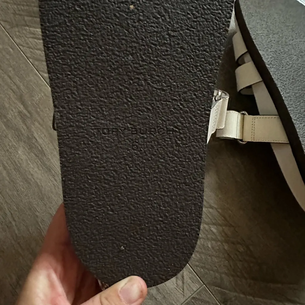 NEW Tory Burch Ines Sandal White Leather 6 - Image 6