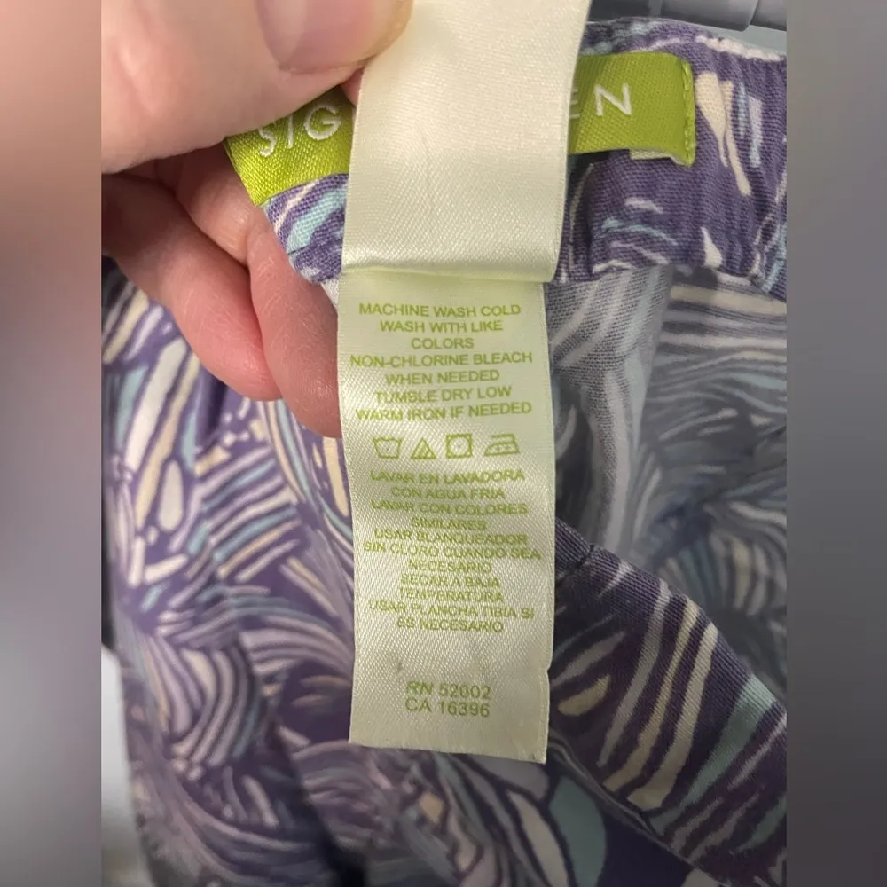 SIGRID OLSEN Purple and White Leaf Print Pants‎ SIZE 8 - Image 9