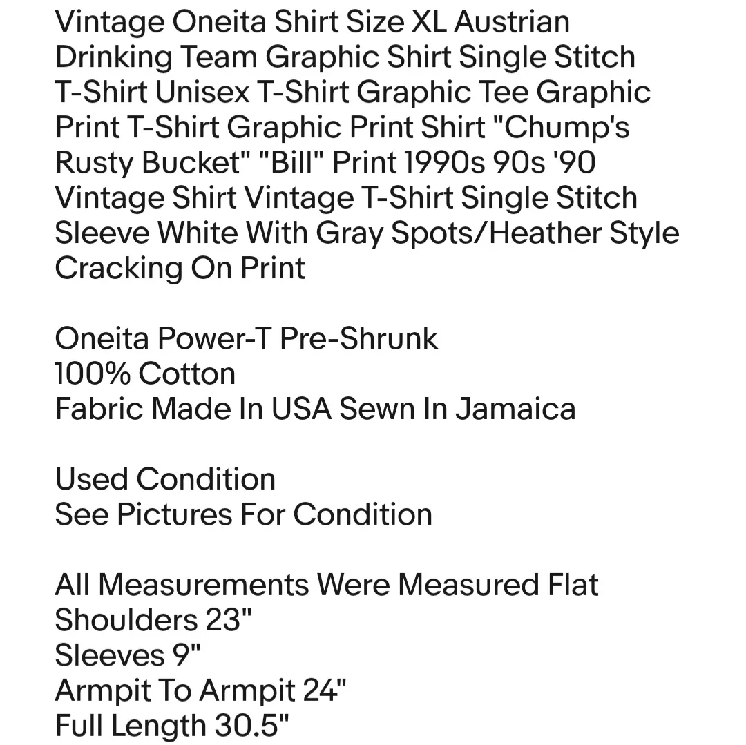 Vintage Oneita Shirt Size XL Austrian Drinking Team Graphic Shirt Single Stitch T-Shirt Unisex T-Shirt - Image 2