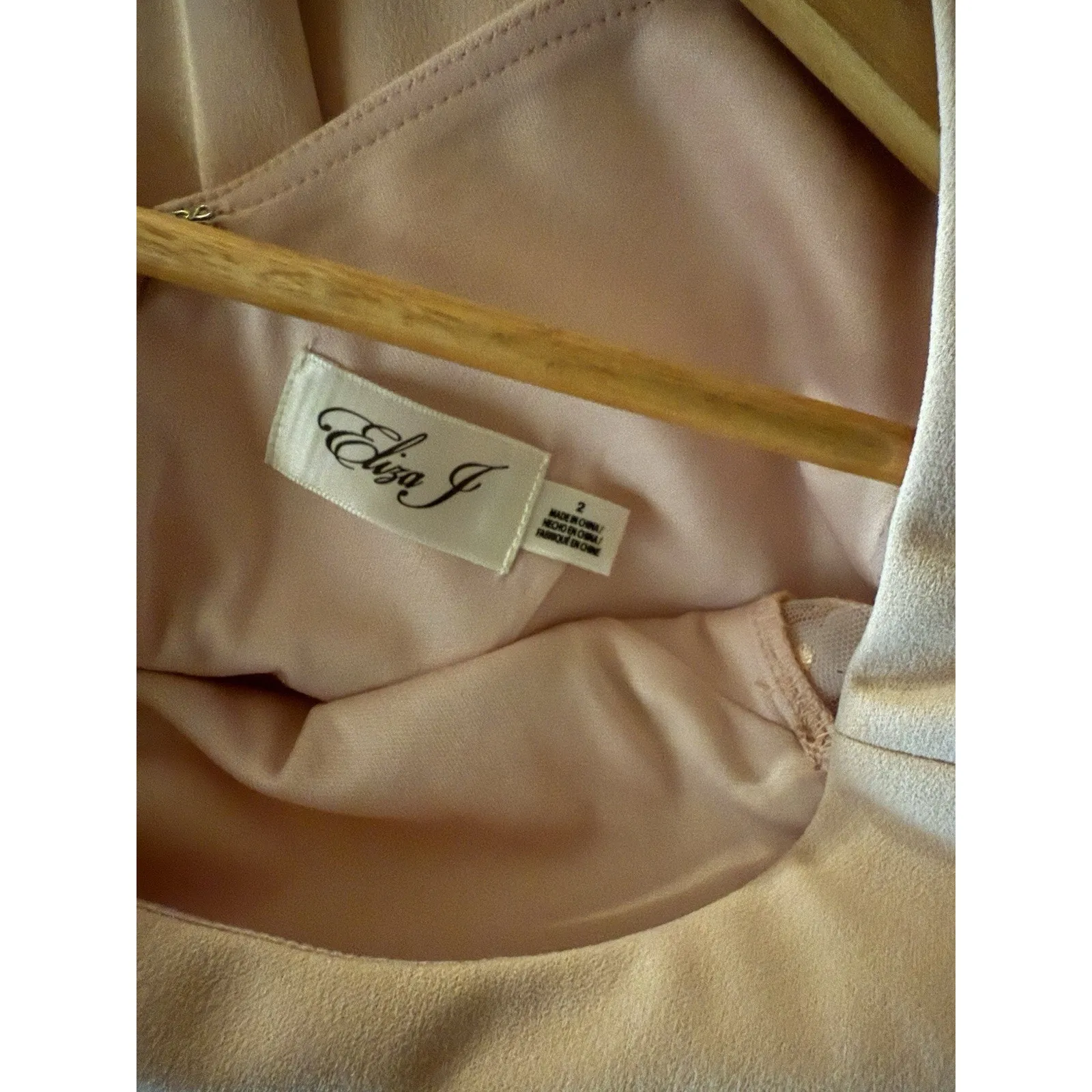 Eliza J 3D Floral Sleeve Sheath Dress Blush Pink Embroidered Mesh Size 2 - Image 6