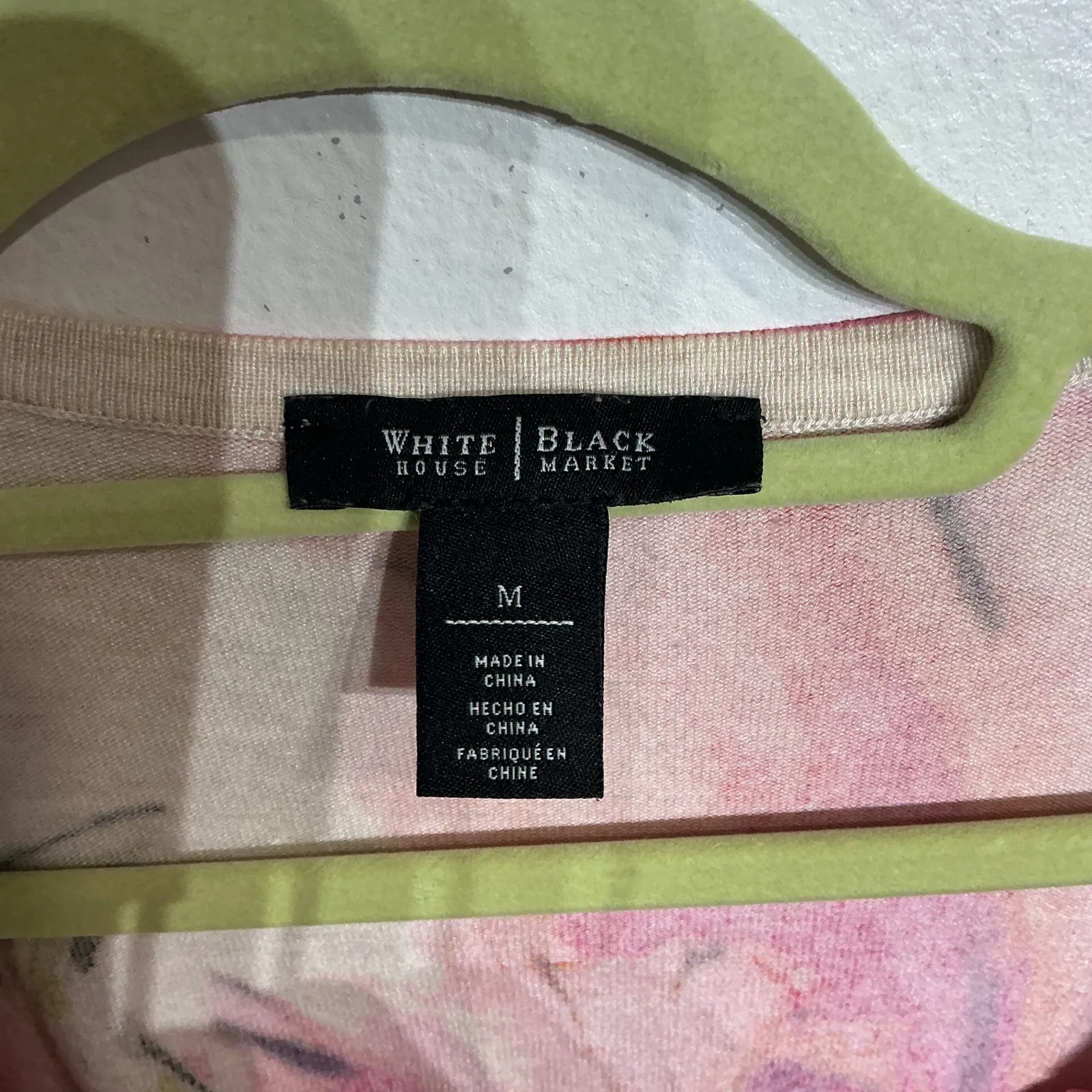 White House Black Market White Floral Cardigan Sz M - Image 5