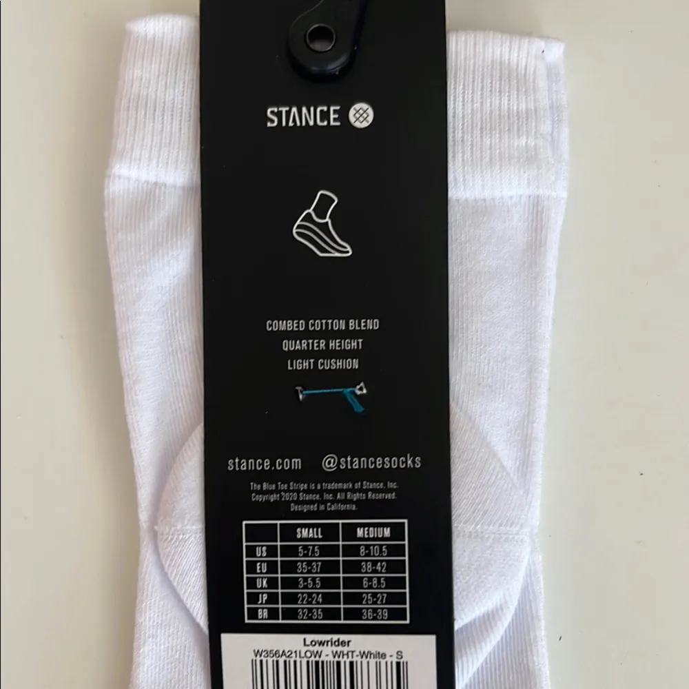 Stance Lowrider Cotton Quarter Casual Women's Socks White - Image 6