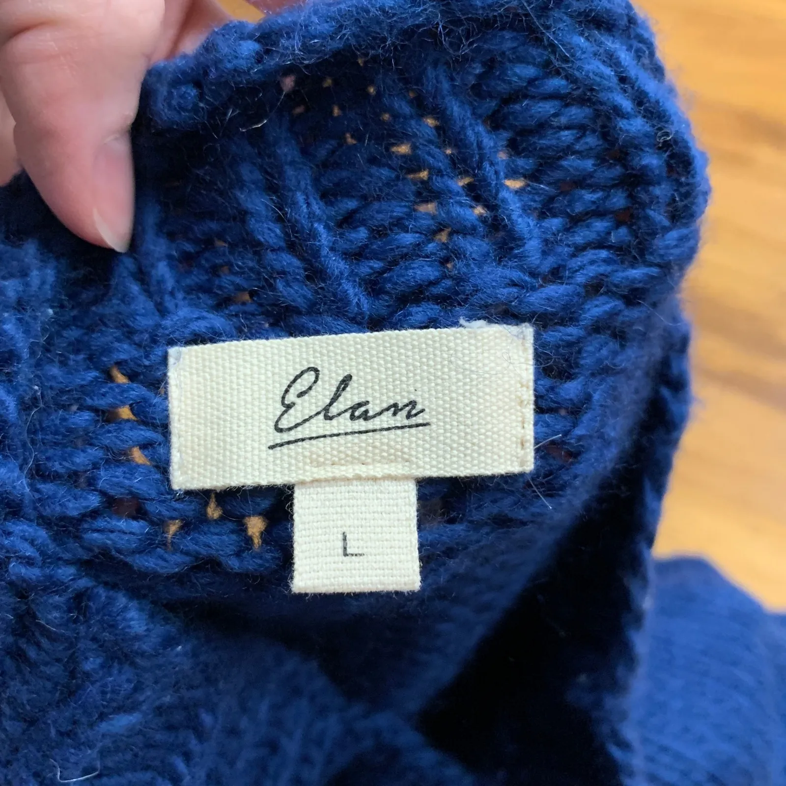 Elan Sweater Knit Pullover Pink Heart Royal Blue Long Sleeve Womens Size Large - Image 5