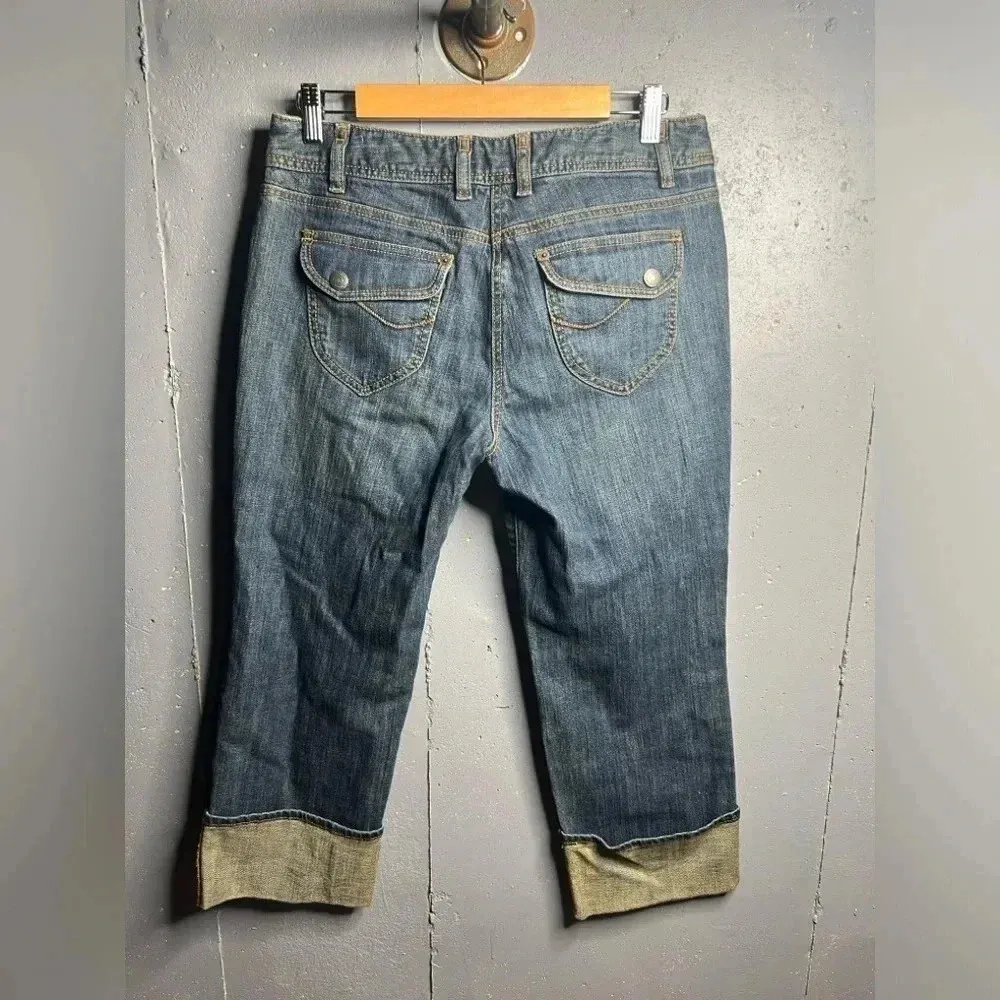 Loft "Marisa" cute cropped mid rise cuffed hem stretch denim jeans - Image 2