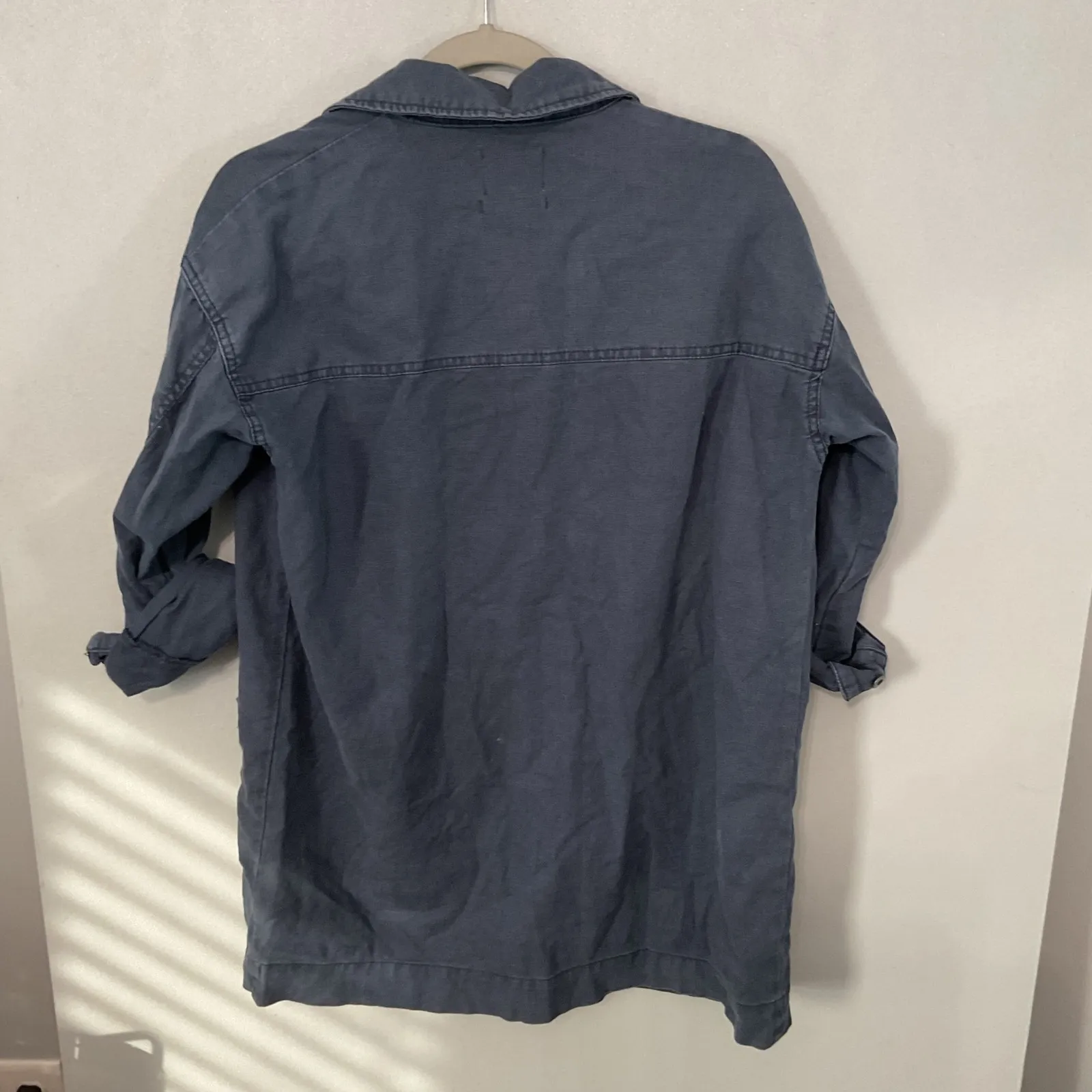 BDG Utility Jacket Oversized Dark Wash Button Front Long Sleeve Pockets XS TP - Image 3