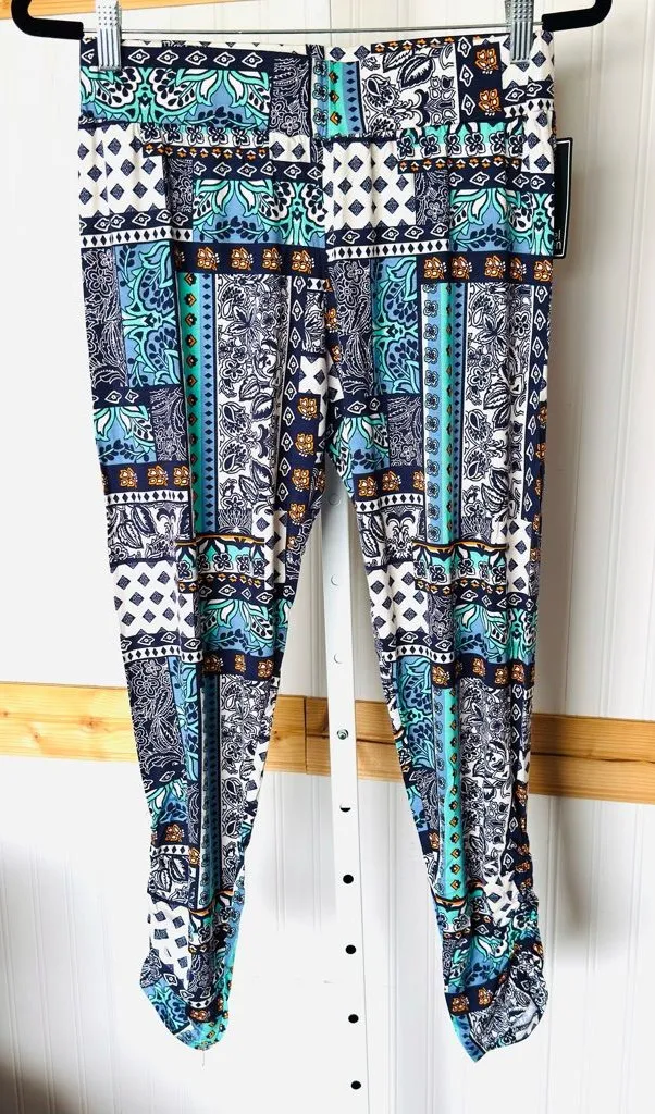 New Michael Lauren Pablo Shirring Pants paisley/geometric print. Size XSmall - Image 1