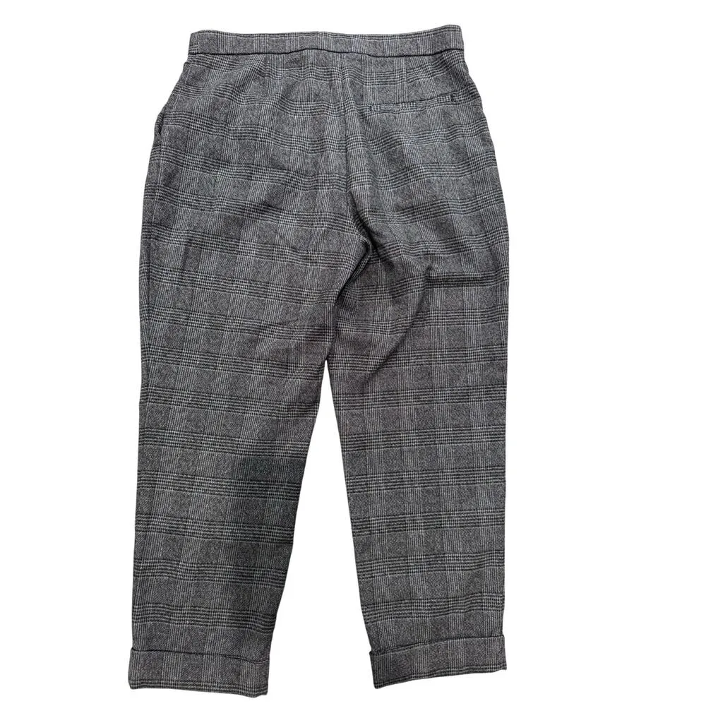 Zara Woman's Medium Gray Plaid High Rise Office Academia Work Dress Pants - Image 2