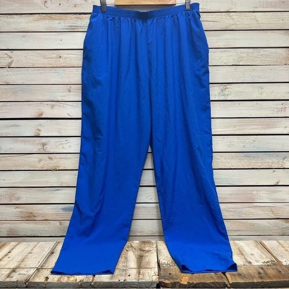 Vintage GW Vintage Blue Wide Leg Pants High Rise Made USA maximalismSize 20 Size undefined - Image 2