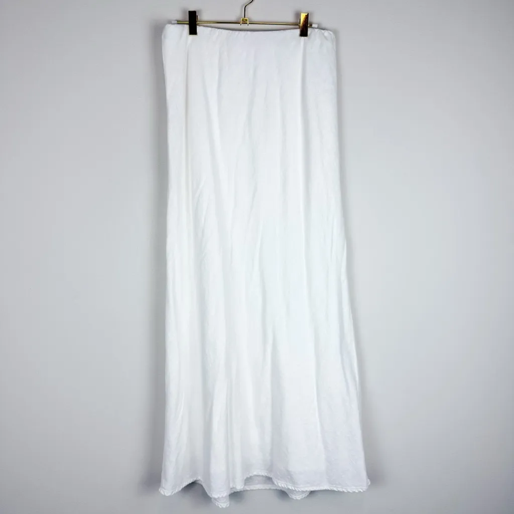 Abercrombie & Fitch Mid Rise Linen-Blend Maxi Skirt White Size Medium Tall - Image 6