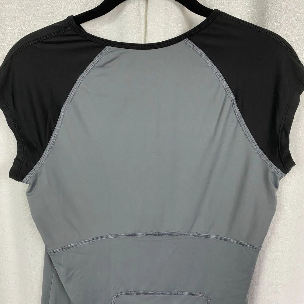 Spanx Black&Gray Active Cap Sleeve Exercise Top Sz.M - Image 10