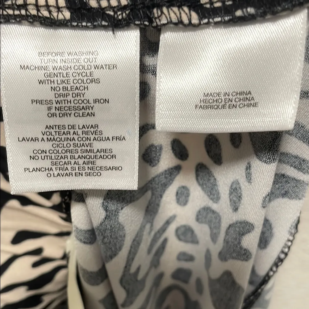 Anne Klein Black and White Ruched Pencil Midi Skirt - Image 5