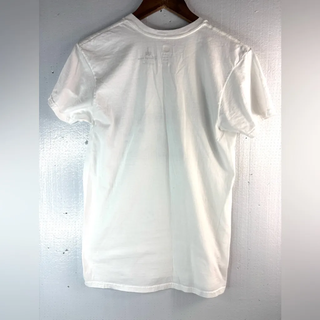 Disney Parks S Mickey n Walt Main Street Sketch V-Neck White Short Sleeve T-Sh - Image 3