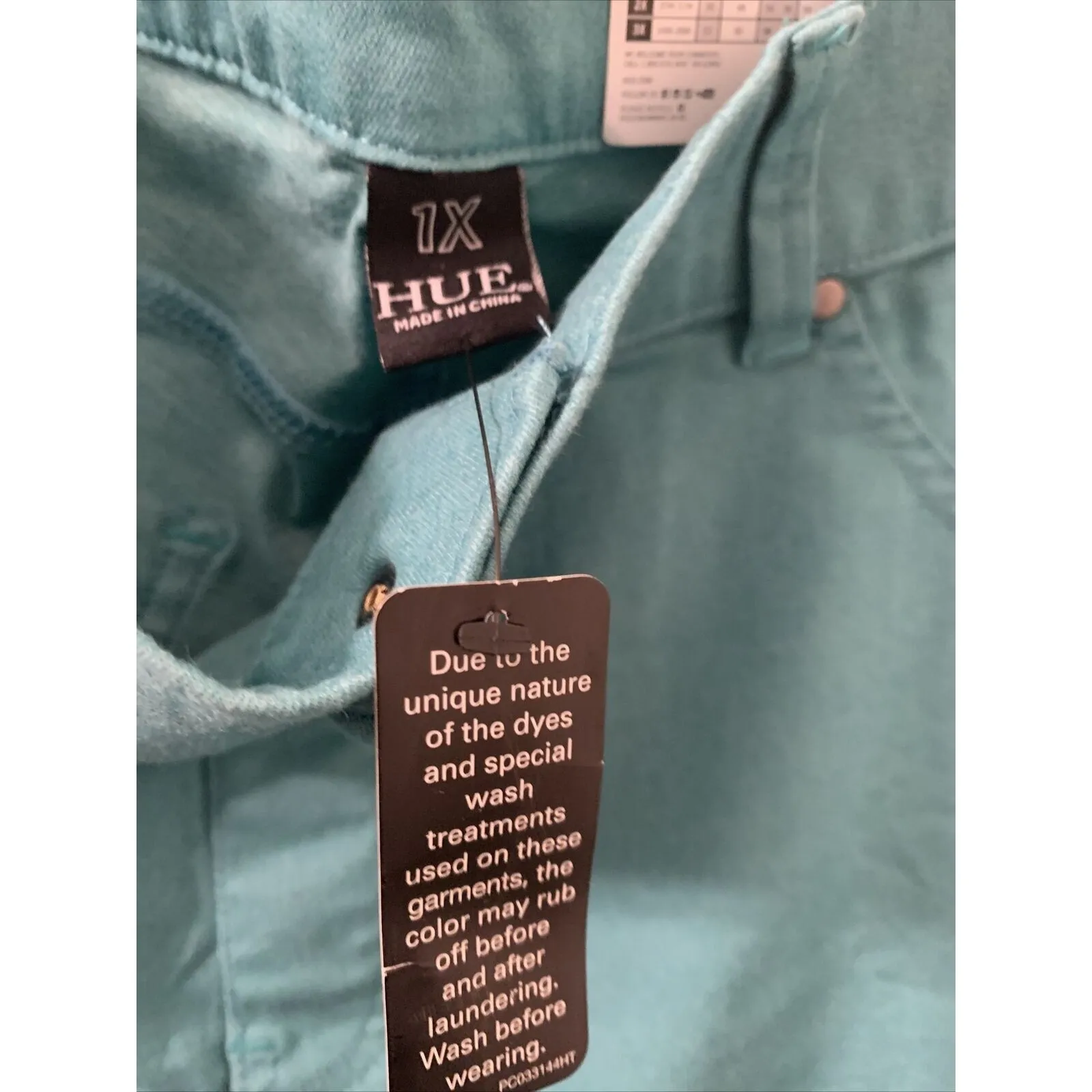 Hue Women's Plus Jeans Denim Pants Skimmer Size 1X Green - Image 7