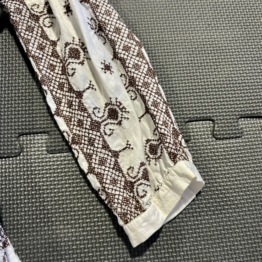 Odd Molly CrossStitch Embroidered Finnish Scandinavian Tunic Dress Top Boho Sz 0 - Image 7