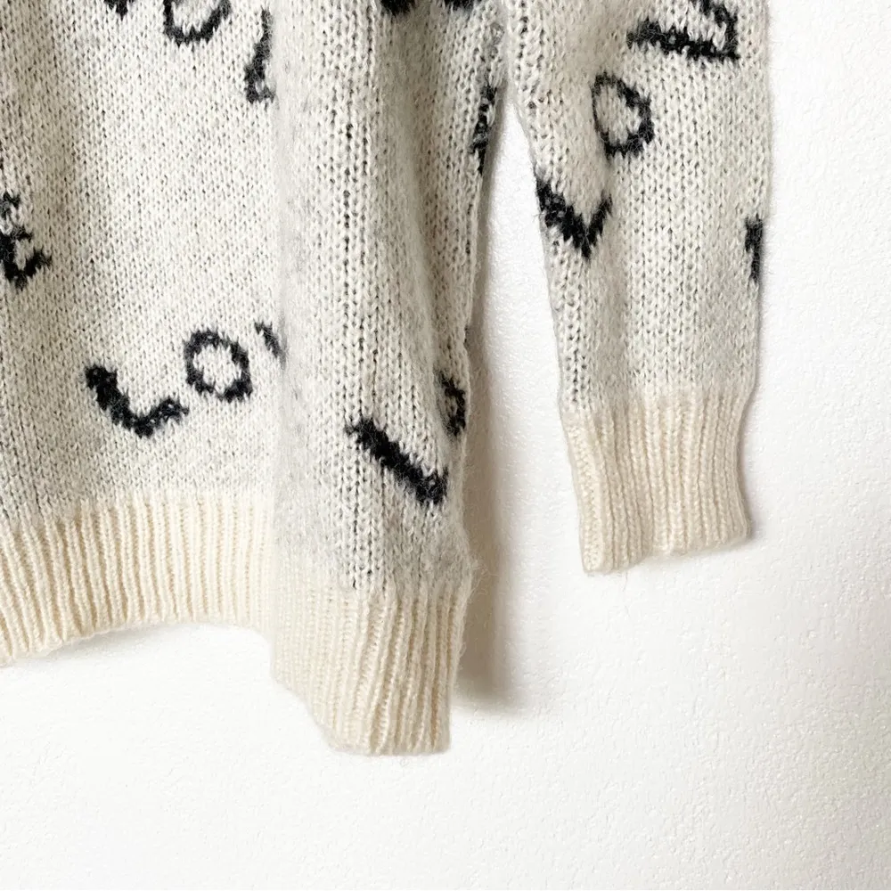 Skullhouse Love Graphic Crewneck Wool Blend Sweater Size L/XL Size L - Image 4