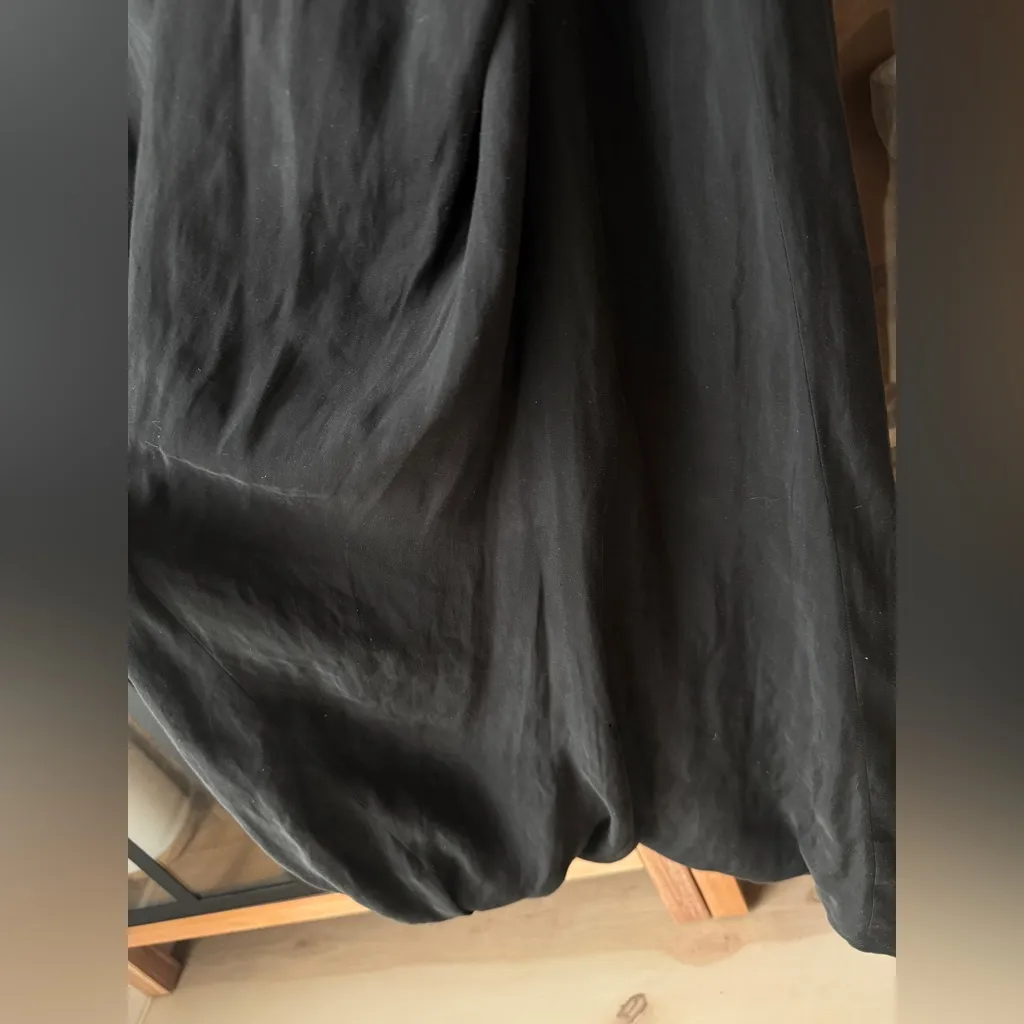 All Saints asymmetrical midi dress ruched cowl neck black tie maxi layla satin - Image 7