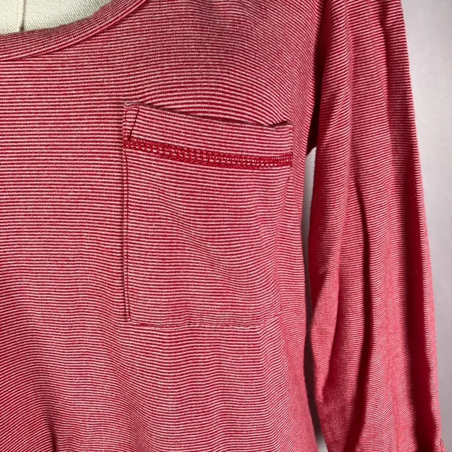 Soma Intimates Women's Bamboo Cotton Blend‎ Lounge Sleep Shirt Dress Red Small - Image 2